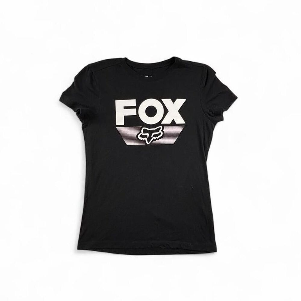 Fox Racing Black Logo T-Shirt Women's Small Motocross Graphic Tee Streetwear